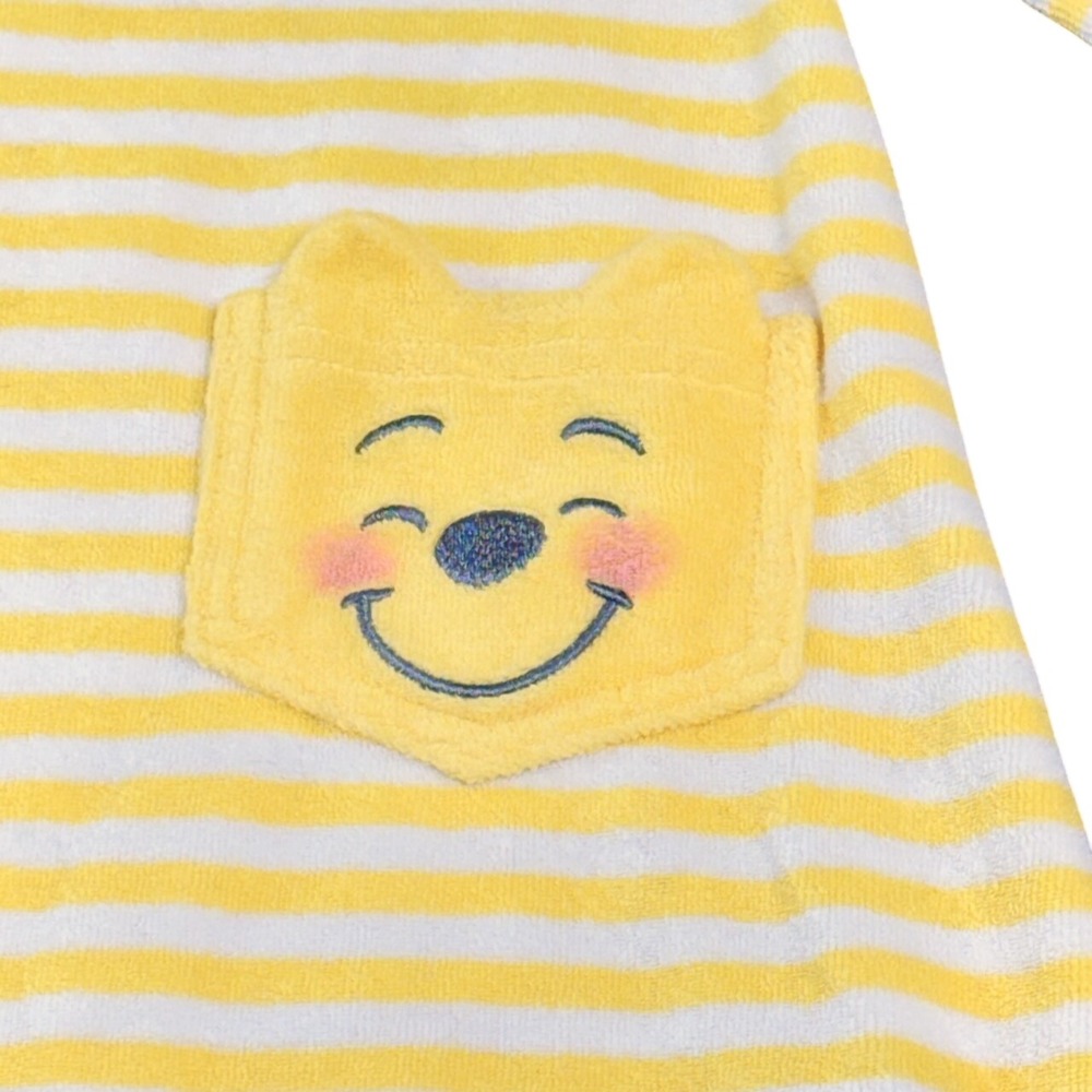 Disney Store Winnie the Pooh Swim Coverup 4T Yellow Striped Long Sleeve Hooded - Picture 2 of 7